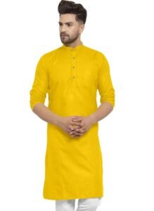 Read more about the article KAASHICOUTURE Mens Pure Cotton Solid Long Sleeve Plain Kurta and Pyjama Set