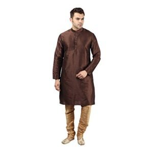 Read more about the article Uri and MacKenzie Banarasi Dupion Silk Solid Kurta Churidar Pyjama Set for Men