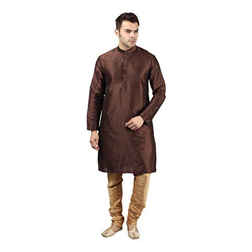 You are currently viewing Uri and MacKenzie Banarasi Dupion Silk Solid Kurta Churidar Pyjama Set for Men