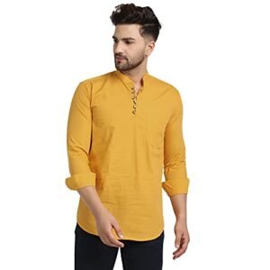 Read more about the article Majestic Man Cotton Solid Casual Short Kurta for Men