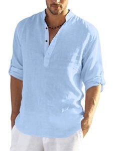 Read more about the article Zombom Men’s Cotton Blend Full Sleeve Short Kurta Shirt with Mandarin Collar