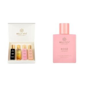 Read more about the article Bella Vita Luxury Woman Eau De Parfum Gift Set 4×20 ML for Women & Bella Vita Luxury Rose Woman Eau De Parfum Perfume for Women with Black Currant, Vanilla, Jasmine| Fragrance Scent 100 ML