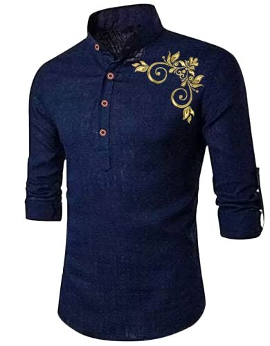 Read more about the article DEELMO Men’s Cotton Blend Full Sleeve Short Kurta Shirt with Mandarin Collar