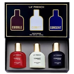 Read more about the article La French Perfume Gift Set for Women 3×30 ML Cuddle Commit & Consent Perfume Scent | Long Lasting EDP Fragrance Scent | Date night fragrance | Ideal Gift for Women