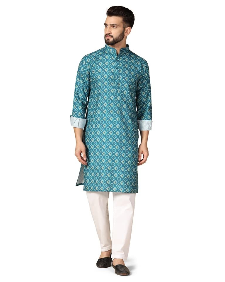 You are currently viewing Leriya Fashion Men’s Kurta || Ethnic Printed Kurta for Perfect Ethnic Look || Stand Collar Long Sleeve Kurta for Men || Casual Printed Kurta for Men || Regular Long Men’s Kurta.