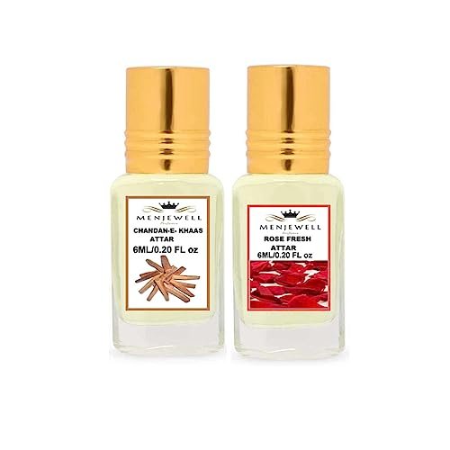 Read more about the article Menjewell Gift Pack Of 2(Sandalwood/Rose) Attar/Ittar/Etra Perfume For Men and Women | Non alcoholic | Best Gifting Long Lasting Luxury Scent | 6ml(each)