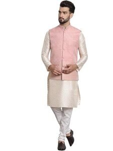 Read more about the article SOJANYA (Since 1958 Men’s Silk Blend Kurta and Pyjama With Nehru Jacket