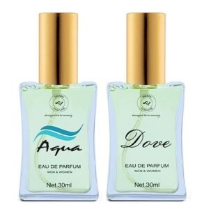 Read more about the article The Trendy | Premium Perfume Set with Long Lasting Fragrance | Dove 30ml & Aqua 30ml | For Men & Women | Upto 24 hrs lasting Eau De Parfum |