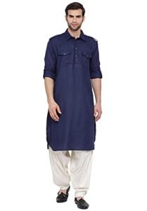 Read more about the article VASTRAMAY Men’s Grey Cotton Blend Pathani Kurta & Patiala Set