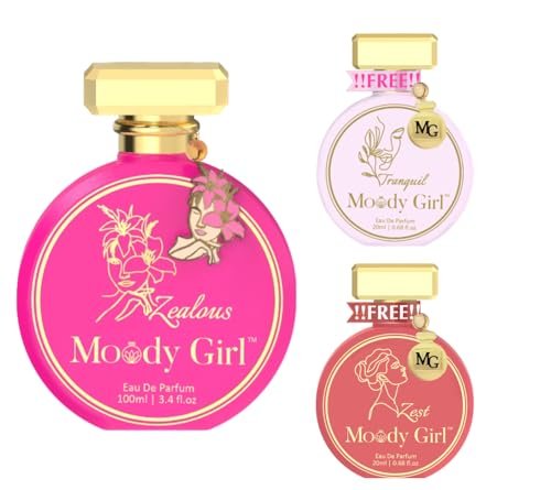 Read more about the article Moody Girl Eau De Parfum, Buy 1 Get 2 Affordable Long Lasting Perfume for Women Combo Set (Zealous 100 ml + Tranquil 20 ml + Zest 20 ml)